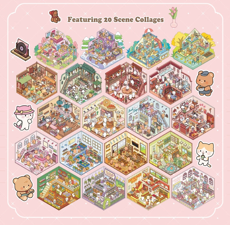 002 3D Minature Scene Sticker Book