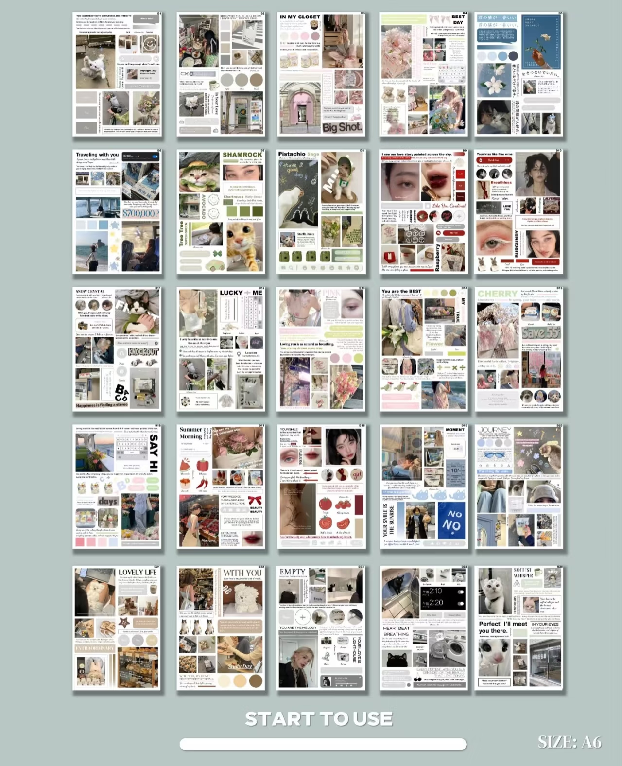 V4 Instagram Style A6 Die-Cut Sticker Set - 50 Sheets