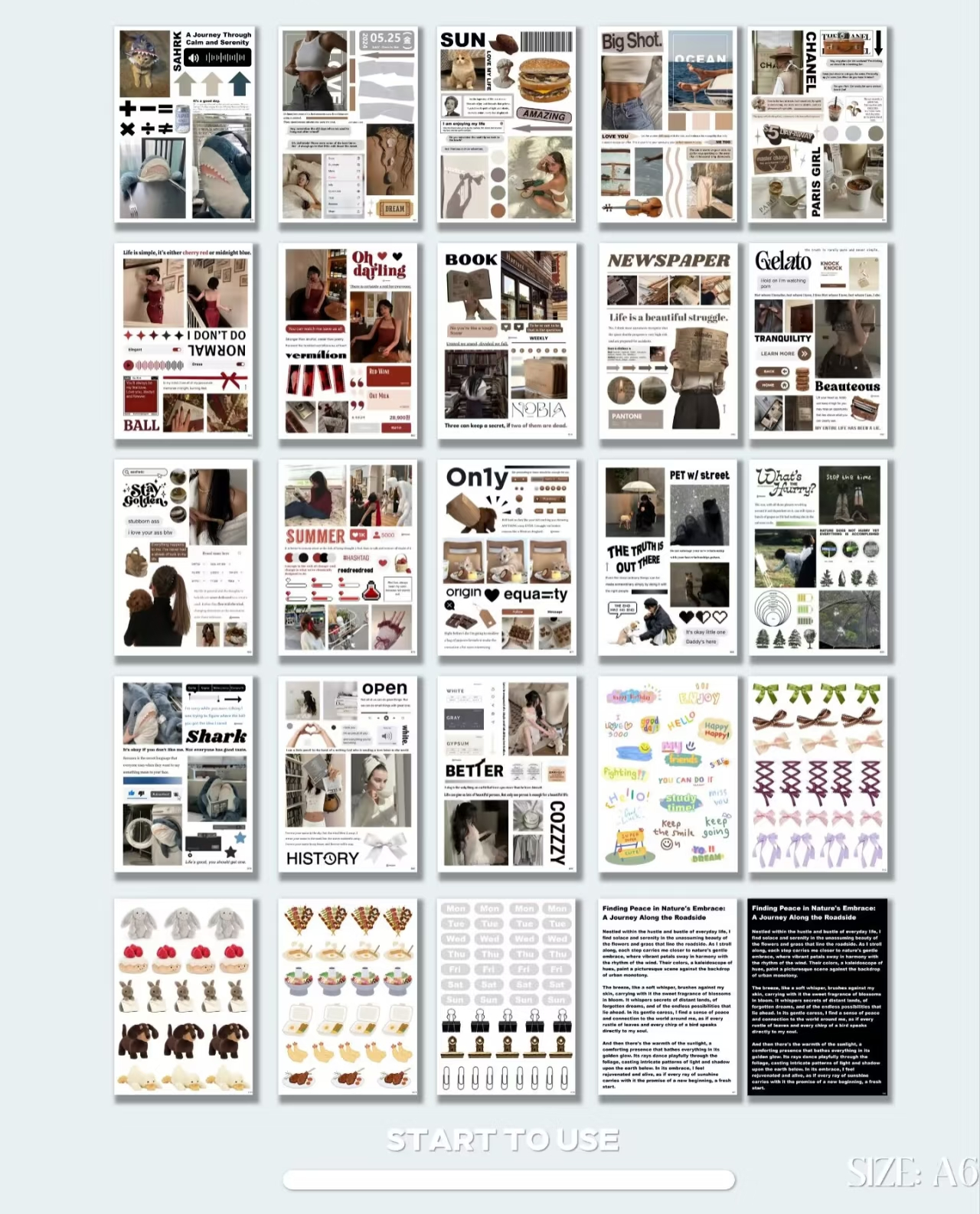 V1 Instagram Style A6 Die-Cut Sticker Set - 50 Sheets