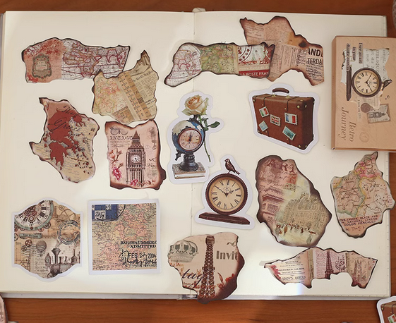 Burning Memories Series Retro Butterfly Plant Journal Stickers Pack