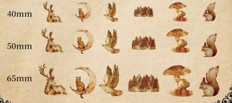 Retro Twilight Nature Journal Stickers Pack