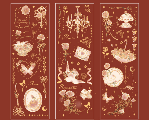 Rose Journal Retro Stickers