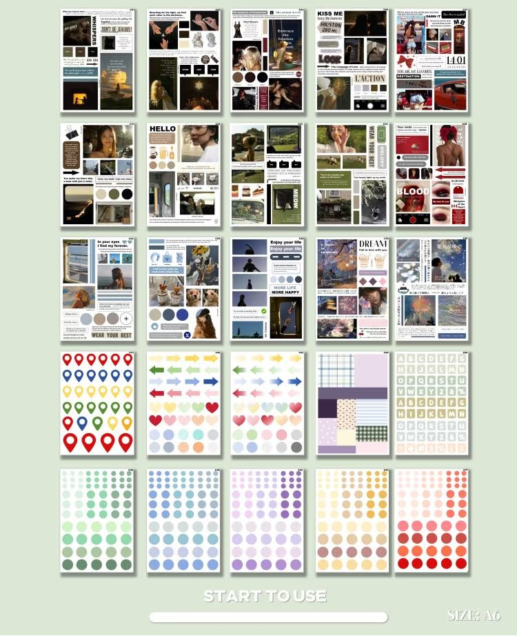 V2 Instagram Style A6 Die-Cut Sticker Set - 50 Sheets