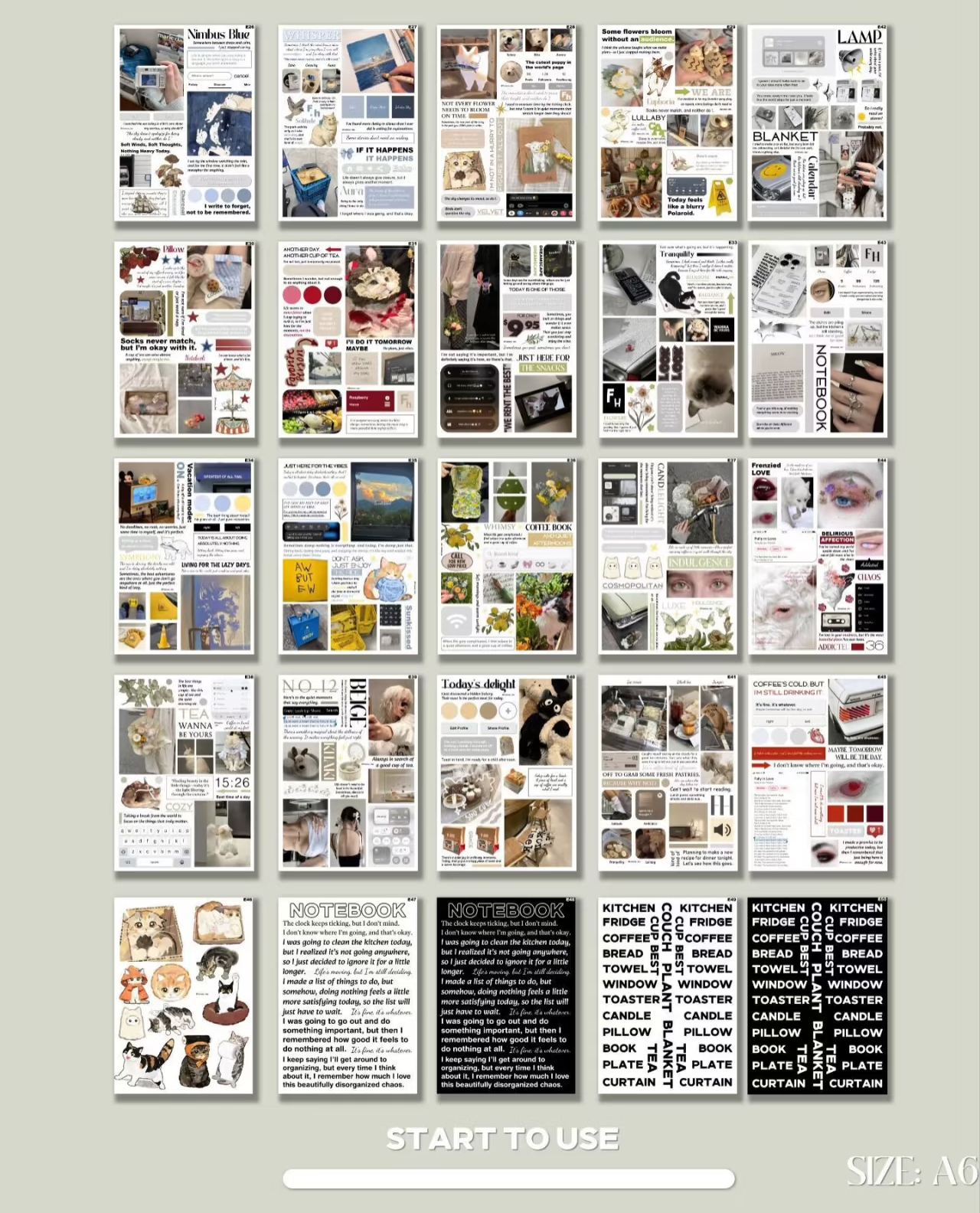 V6 Instagram Style A6 Die-Cut Sticker Set - 50 Sheets