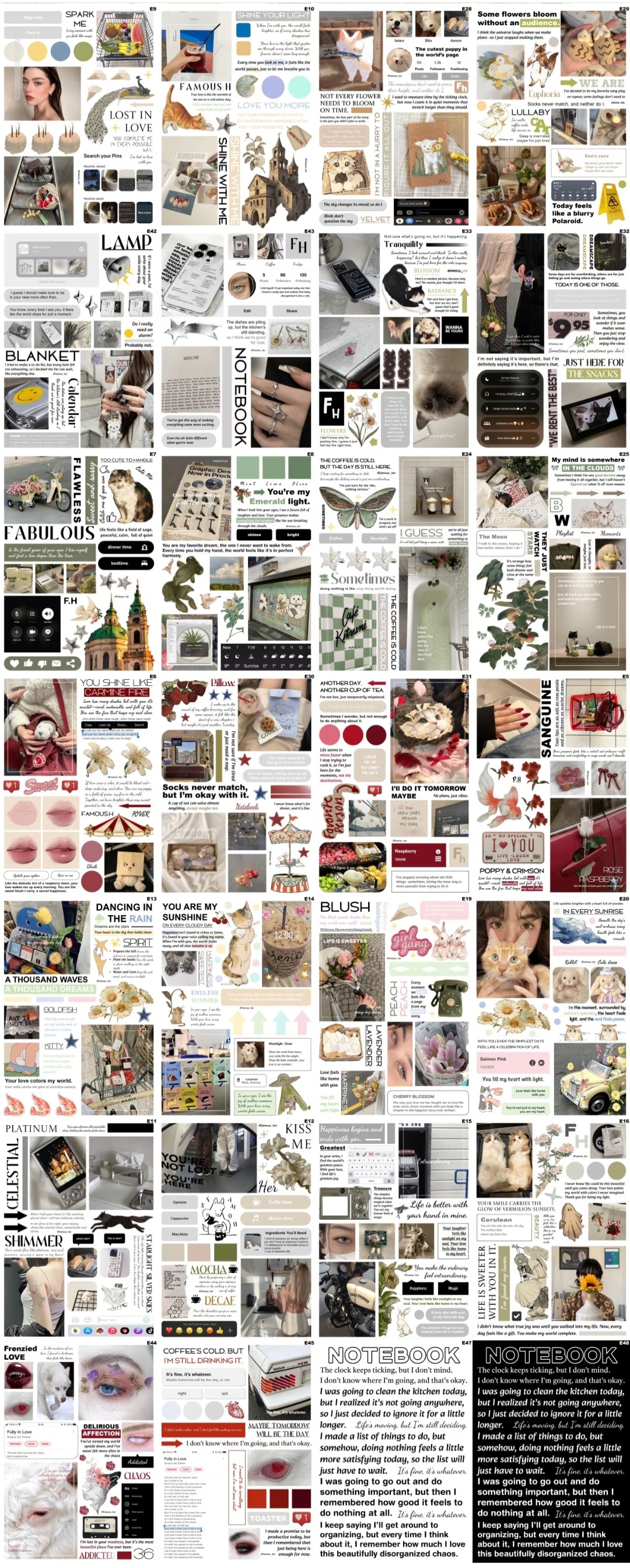 V6 Instagram Style A6 Die-Cut Sticker Set - 50 Sheets