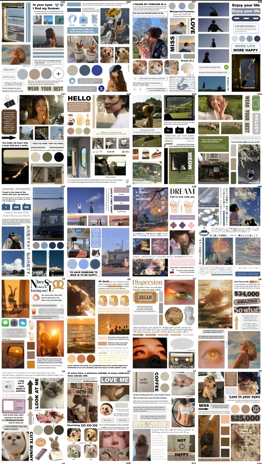 V2 Instagram Style A6 Die-Cut Sticker Set - 50 Sheets