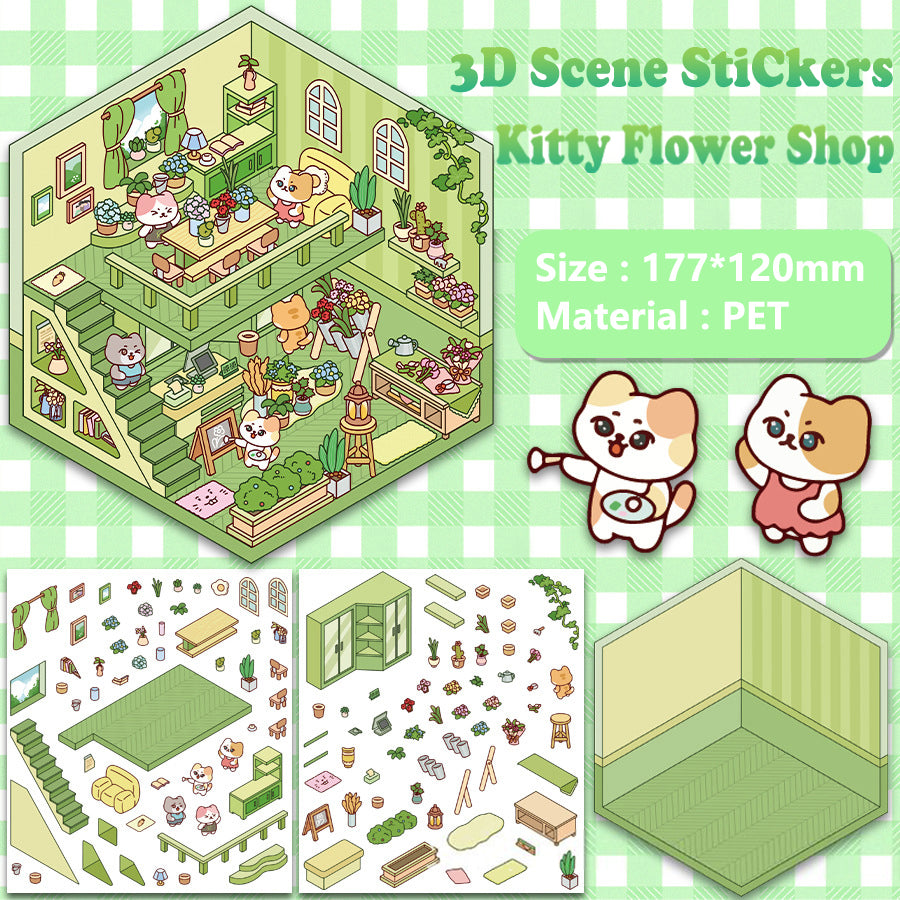 001-DIY 3D Miniature House Scene Stickers