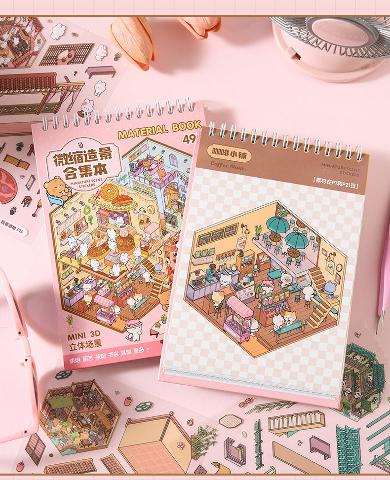 002 3D Minature Scene Sticker Book