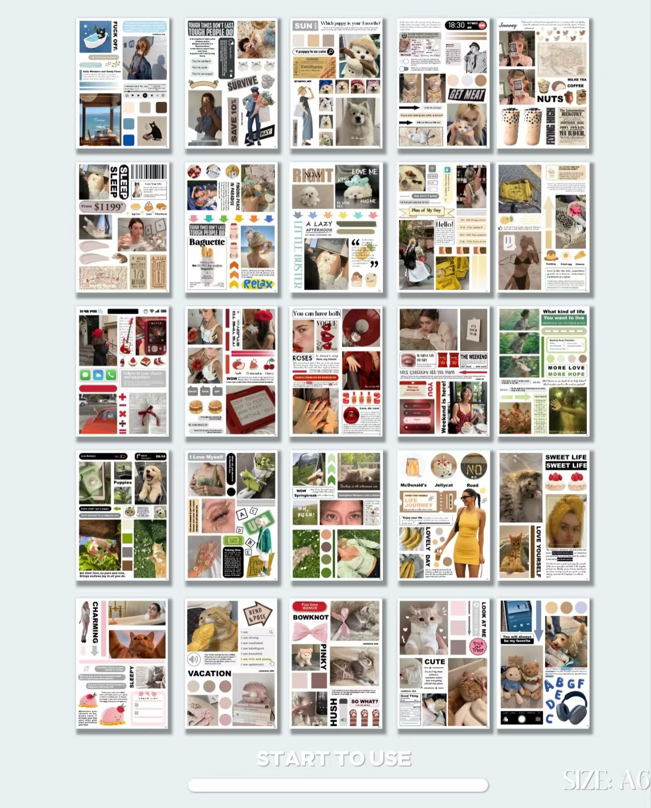 V1 Instagram Style A6 Die-Cut Sticker Set - 50 Sheets