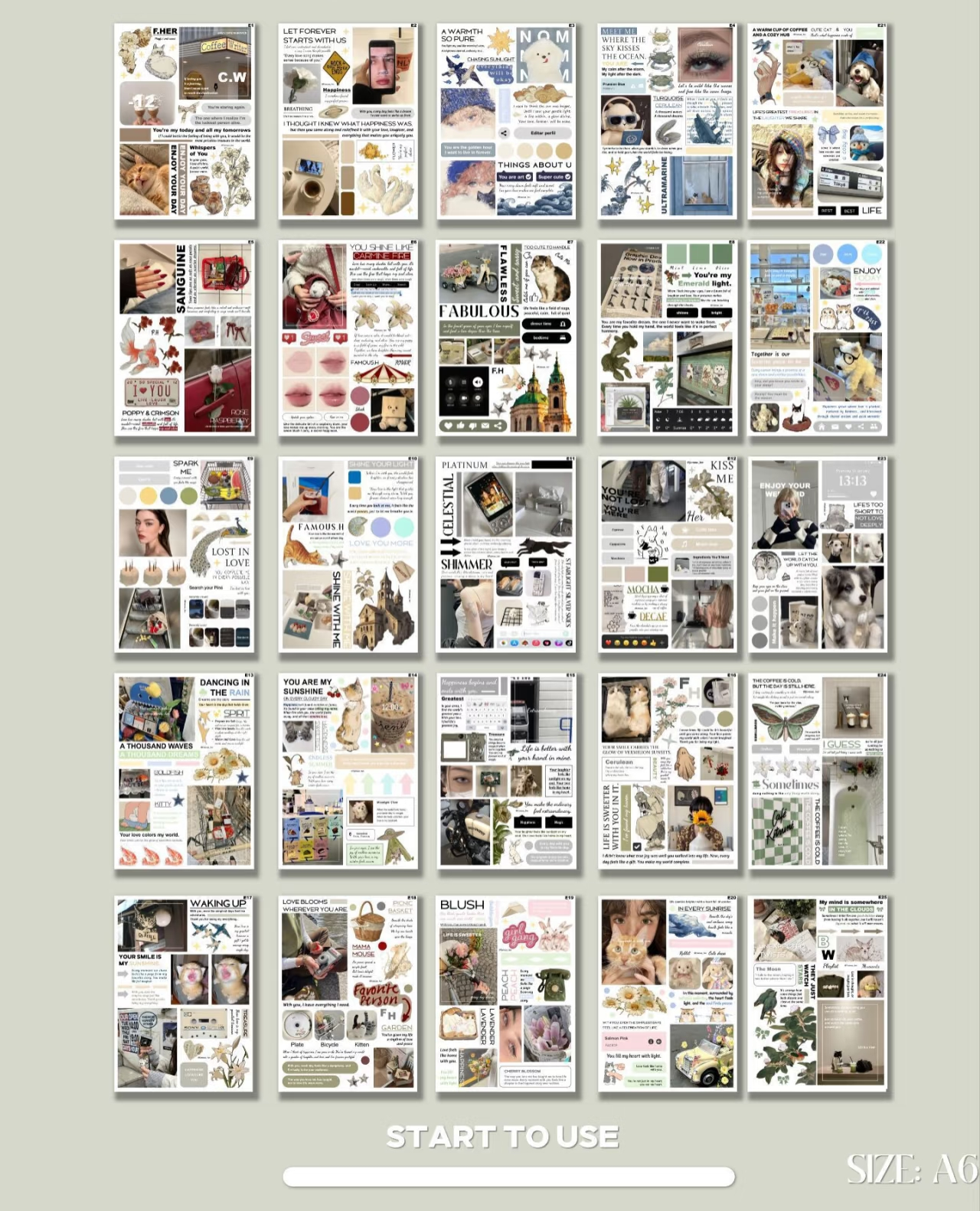 V6 Instagram Style A6 Die-Cut Sticker Set - 50 Sheets
