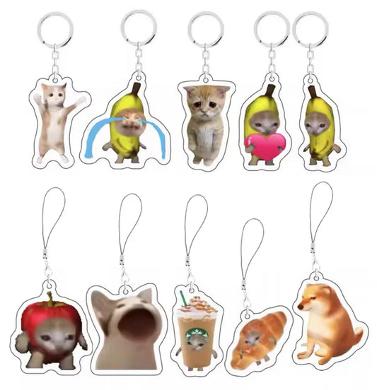 Cat Meme Keychain