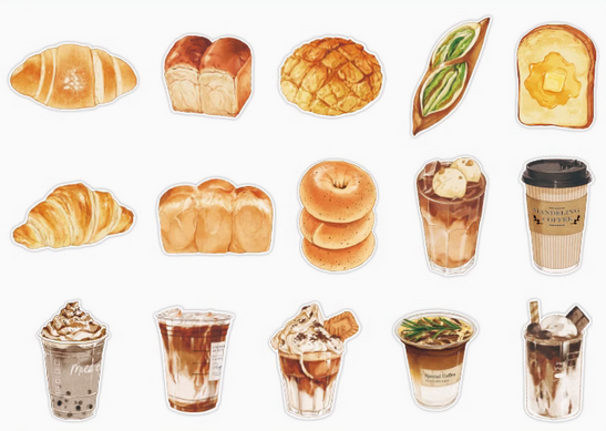 Bread Coffee Good Weather Stickers Pack