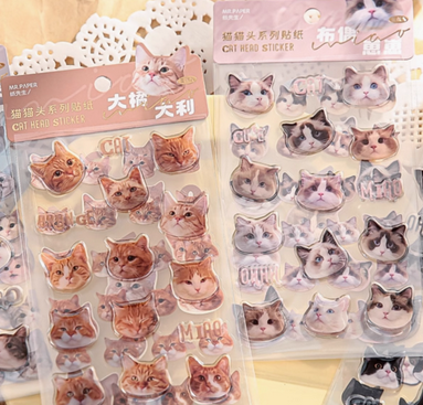 3D kitty Stickers