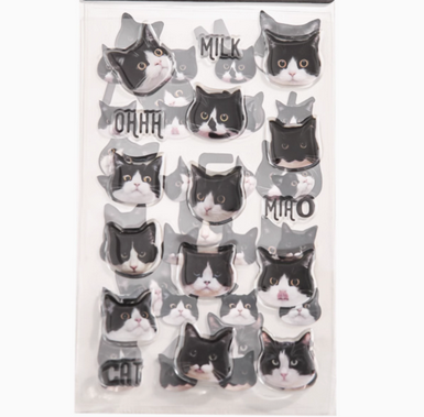 3D kitty Stickers