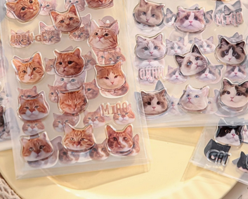 3D kitty Stickers