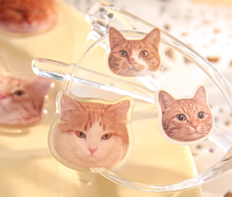 3D kitty Stickers