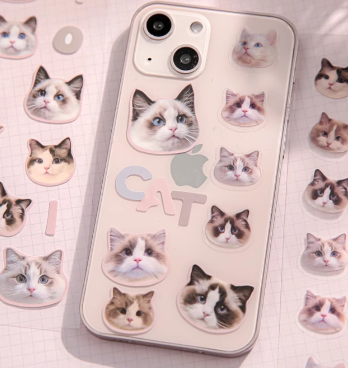 3D kitty Stickers