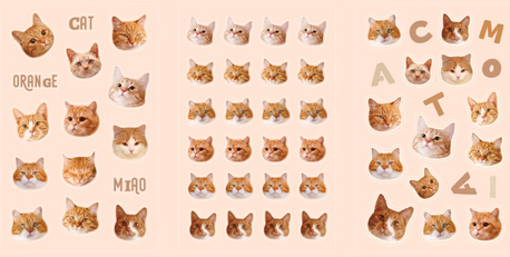 3D kitty Stickers