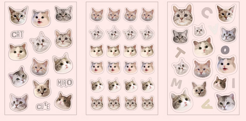 3D kitty Stickers