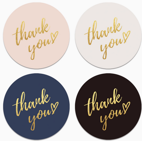 Gold Stamping Thank You Stickers Roll