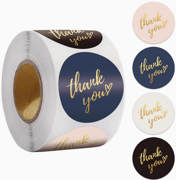 Gold Stamping Thank You Stickers Roll