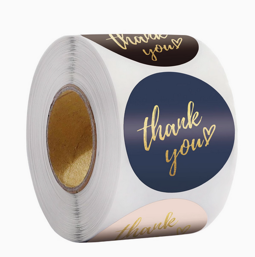 Gold Stamping Thank You Stickers Roll