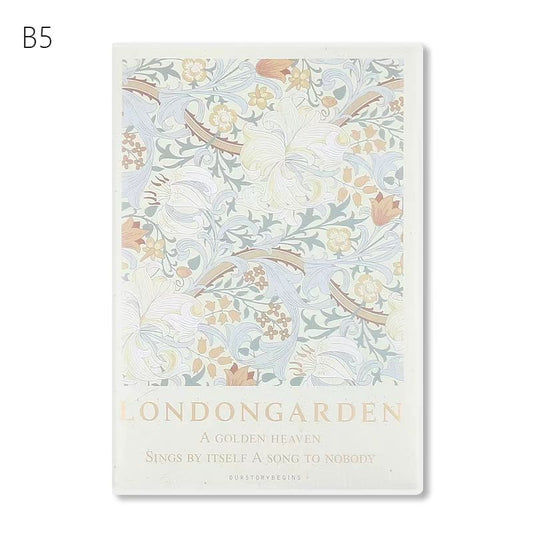 08 London Garden B5 Soft Waterproof Cover Lined Journal