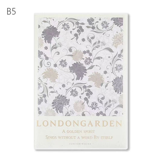 07 London Garden B5 Soft Waterproof Cover Lined Journal