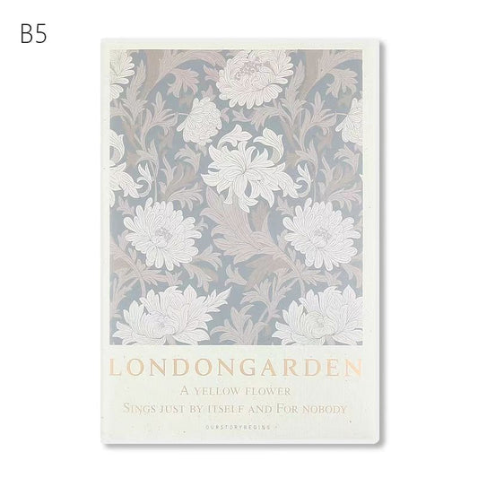 09 London Garden B5 Soft Waterproof Cover Lined Journal