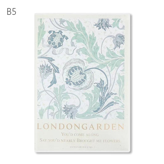 06 London Garden B5 Soft Waterproof Cover Lined Journal