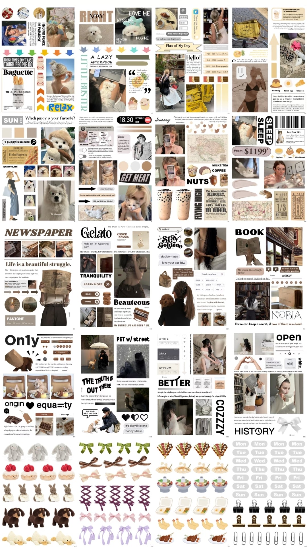 V1 Instagram Style A6 Die-Cut Sticker Set - 50 Sheets