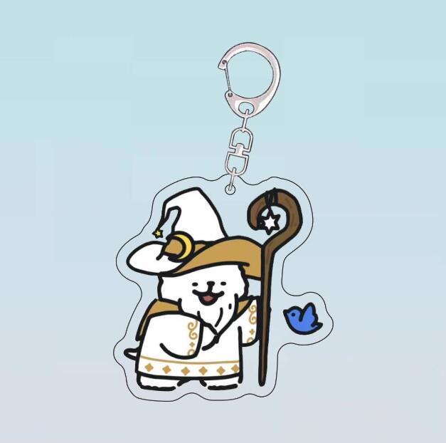 Acrylic Maltese Dog Upgrade Tales Keychain