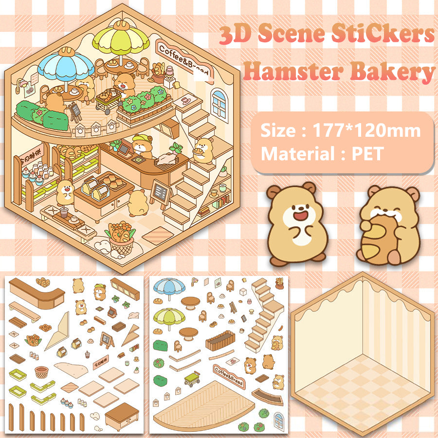 001-DIY 3D Miniature House Scene Stickers