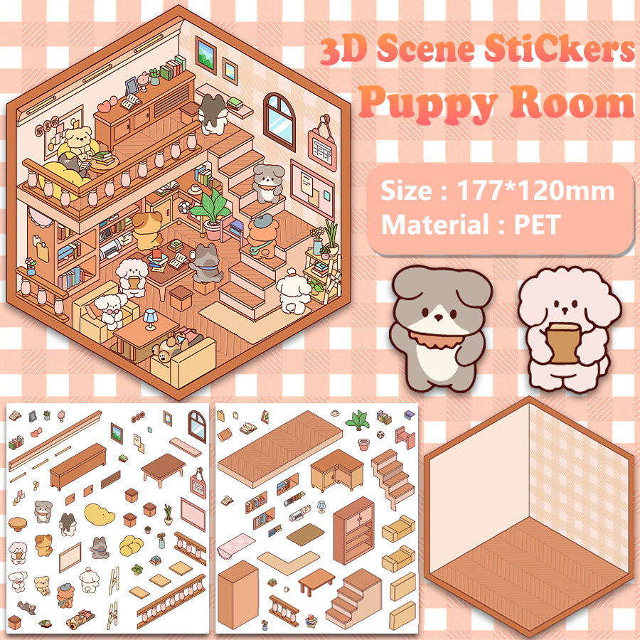 001-DIY 3D Miniature House Scene Stickers